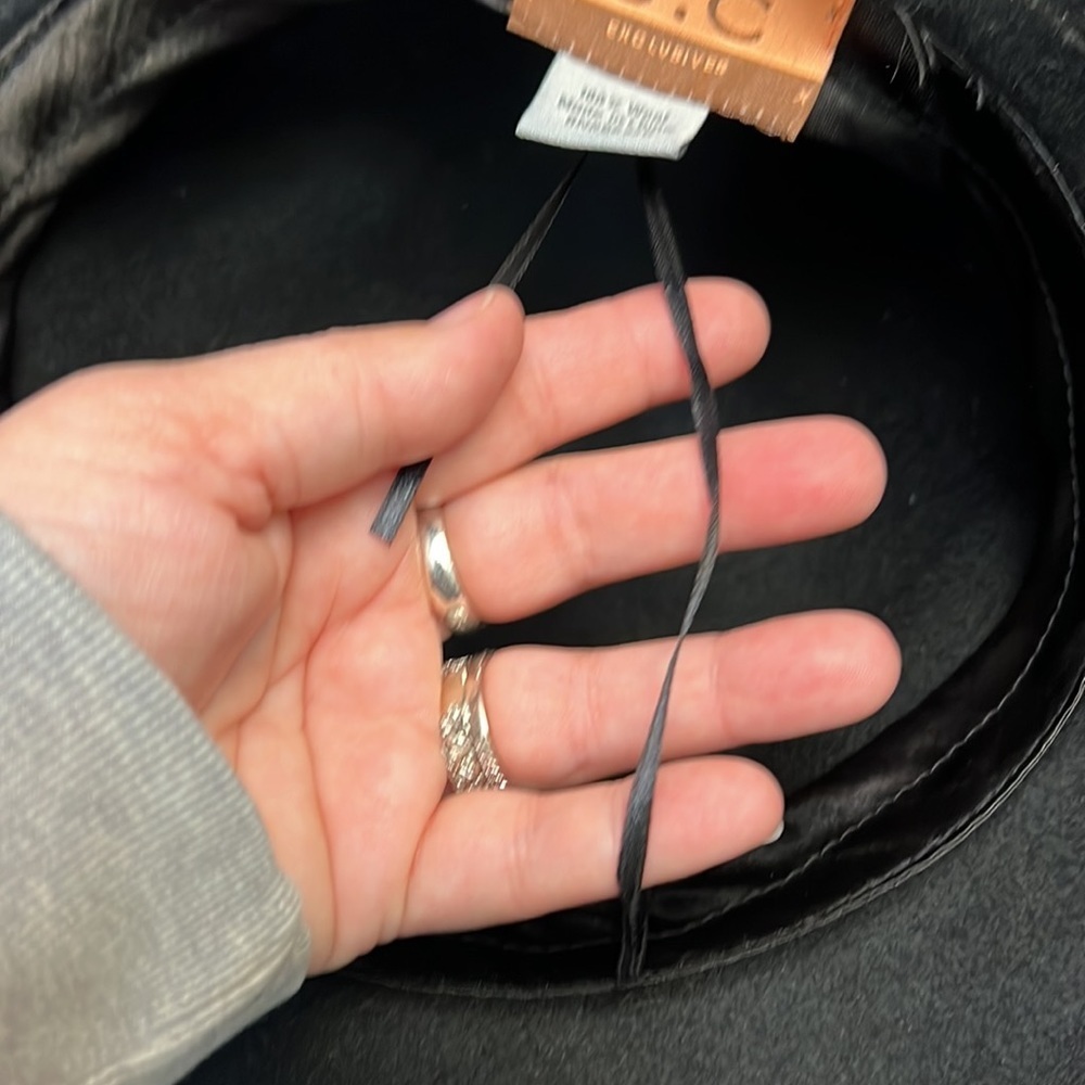 C.C WOOL FLOPPY BEACH HAT BLACK - Picture 12 of 16